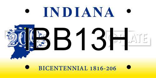 IBB13H Indiana License Plate