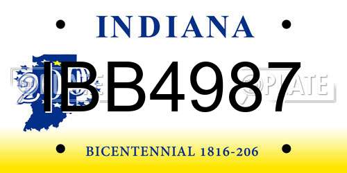 IBB4987 Indiana License Plate