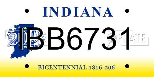 IBB6731 Indiana License Plate