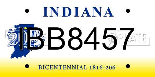 IBB8457 Indiana License Plate