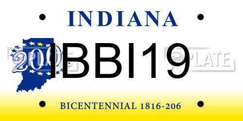 IBBI19 Indiana License Plate