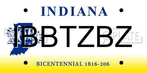 IBBTZBZ Indiana License Plate