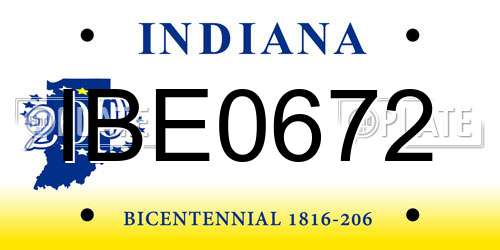 IBE0672 Indiana License Plate
