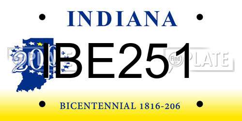 IBE251 Indiana License Plate