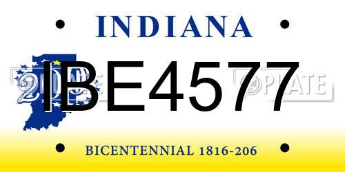 IBE4577 Indiana License Plate