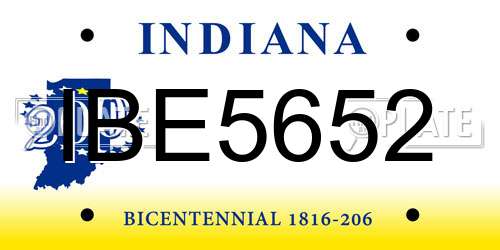 IBE5652 Indiana License Plate