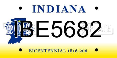 IBE5682 Indiana License Plate