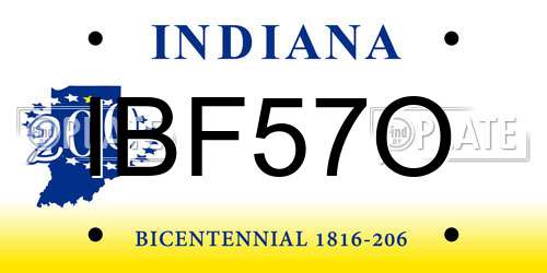 IBF57O Indiana License Plate