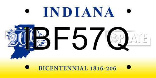 IBF57Q Indiana License Plate