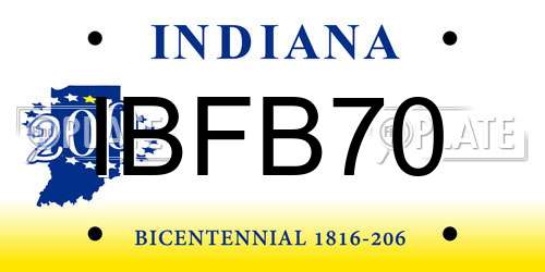 IBFB70 Indiana License Plate
