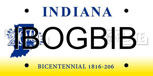 IBOGBIB Indiana License Plate
