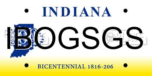 IBOGSGS Indiana License Plate