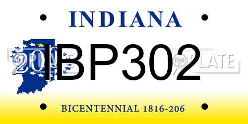 IBP302 Indiana License Plate