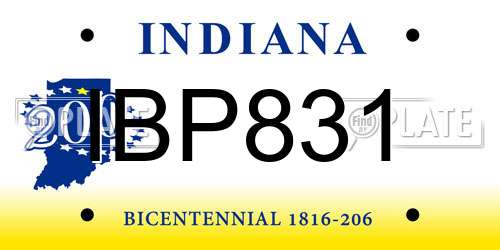 IBP831 Indiana License Plate