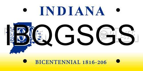 IBQGSGS Indiana License Plate