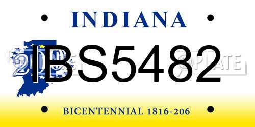 IBS5482 Indiana License Plate
