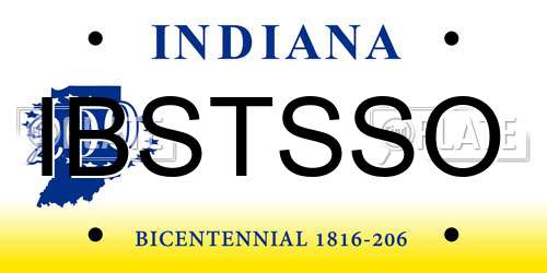 IBSTSSO Indiana License Plate