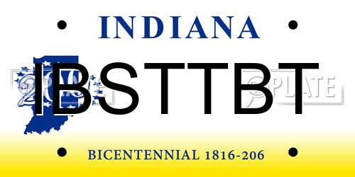 IBSTTBT Indiana License Plate