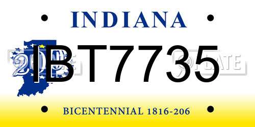 IBT7735 Indiana License Plate
