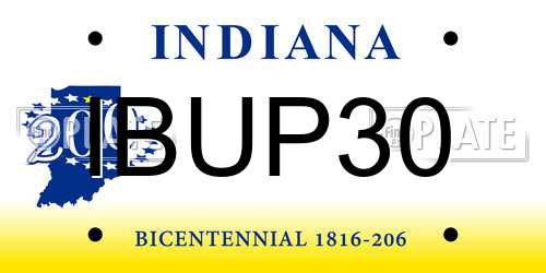 IBUP30 Indiana License Plate