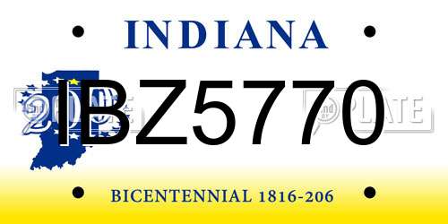IBZ5770 Indiana License Plate