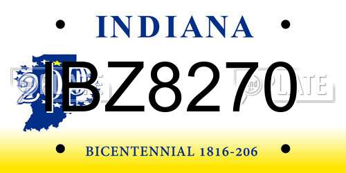 IBZ8270 Indiana License Plate