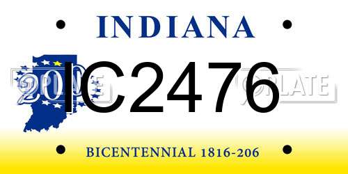 IC2476 Indiana License Plate
