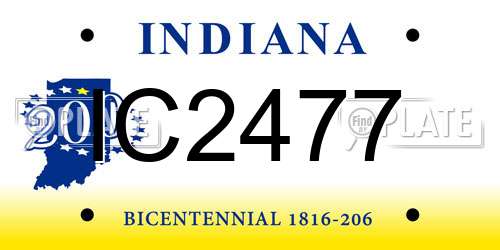 IC2477 Indiana License Plate