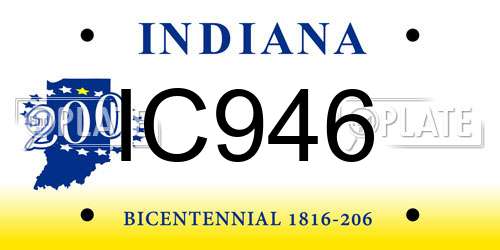 IC946 Indiana License Plate