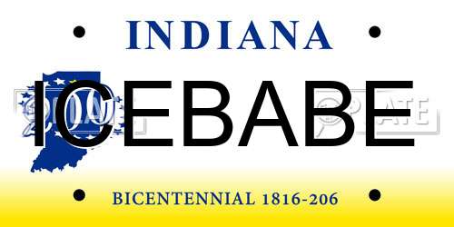 ICEBABE Indiana License Plate