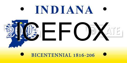 ICEFOX Indiana License Plate