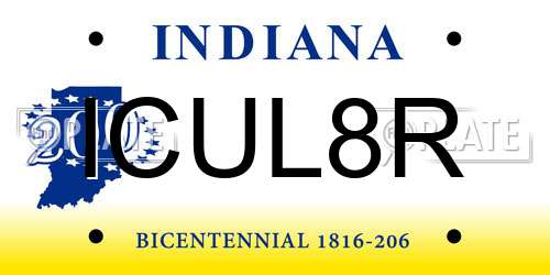 ICUL8R Indiana License Plate