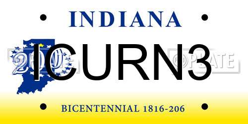 ICURN3 Indiana License Plate