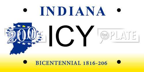 ICY Indiana License Plate