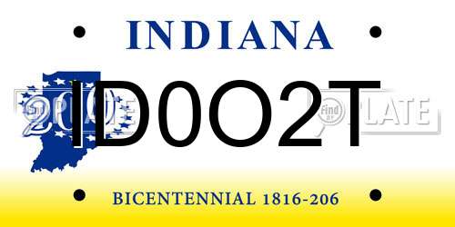 ID0O2T Indiana License Plate