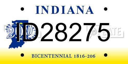 ID28275 Indiana License Plate