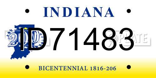 ID71483 Indiana License Plate