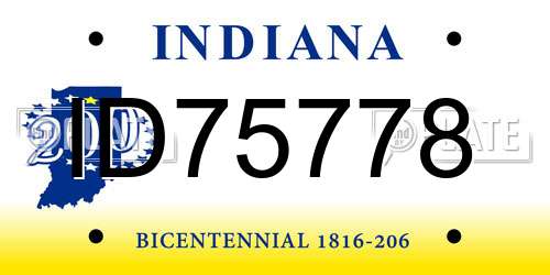ID75778 Indiana License Plate