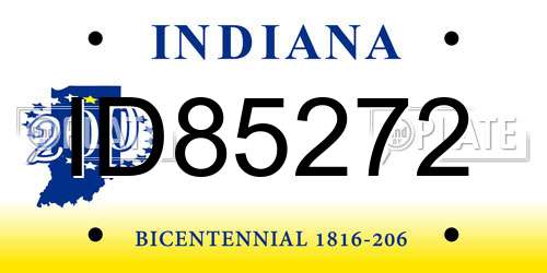 ID85272 Indiana License Plate