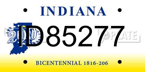 ID85277 Indiana License Plate