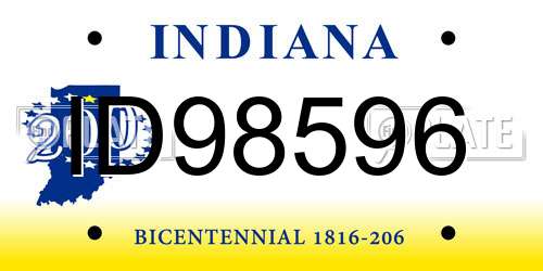 ID98596 Indiana License Plate
