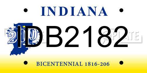 IDB2182 Indiana License Plate