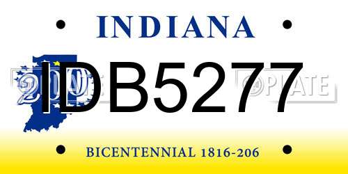 IDB5277 Indiana License Plate