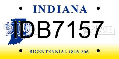 IDB7157 Indiana License Plate