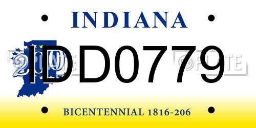 IDD0779 Indiana License Plate