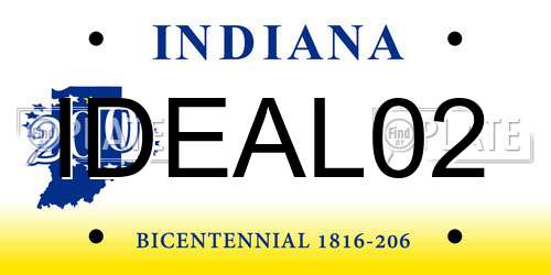 IDEAL02 Indiana License Plate