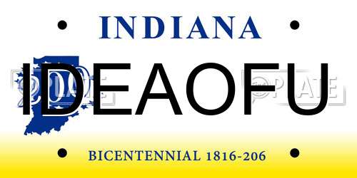 IDEAOFU Indiana License Plate