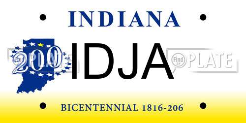 IDJA Indiana License Plate
