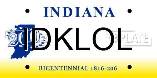 IDKLOL Indiana License Plate
