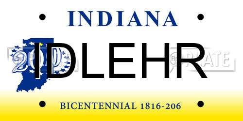 IDLEHR Indiana License Plate